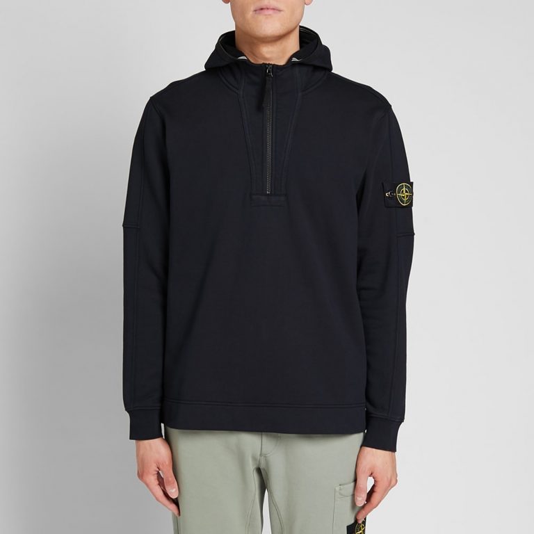 Stone Island Garment Dyed Half-Zip Hoody 'Navy' | MRSORTED