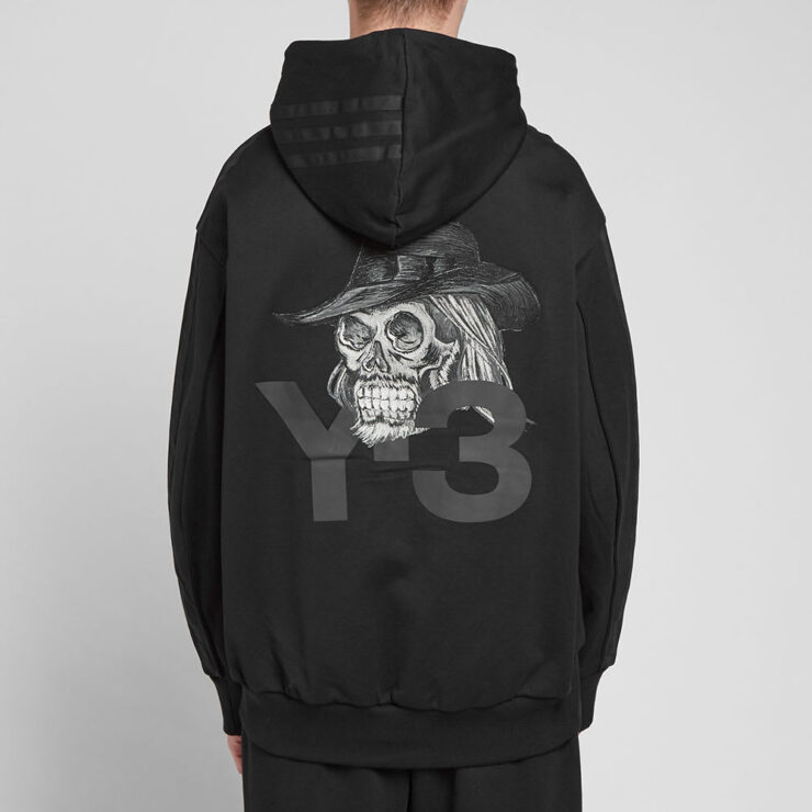 Y-3 Skull Print Hooded Sweatshirt 'Black' | MRSORTED