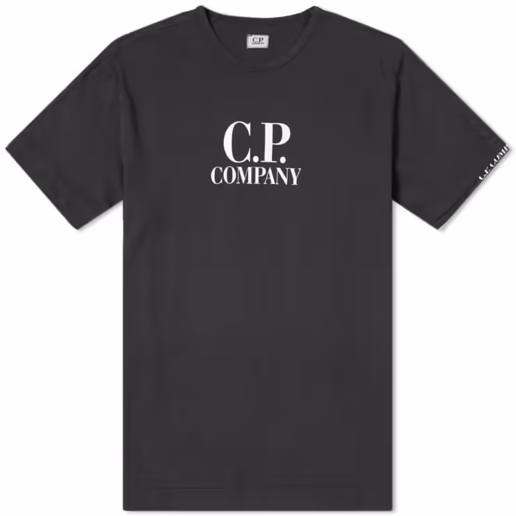 C.P. Company Logo Print Slub T-Shirt 'Black'