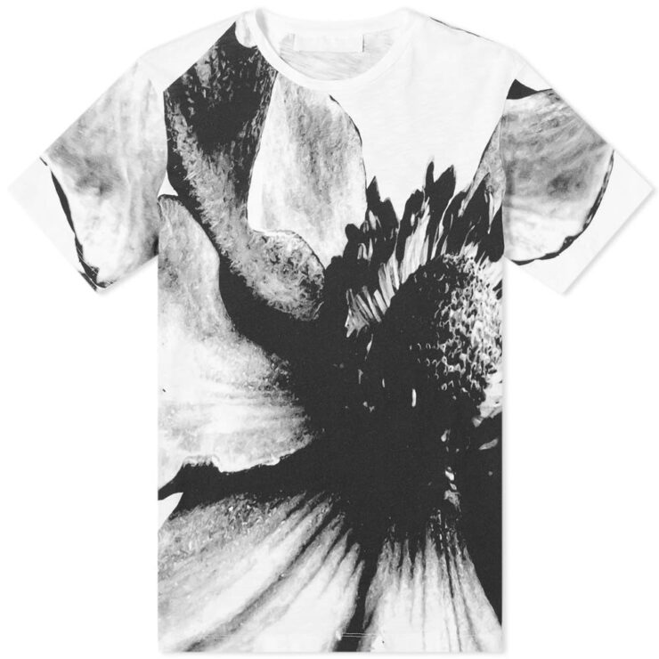Neil Barrett Macro Floral T-Shirt in Black and White