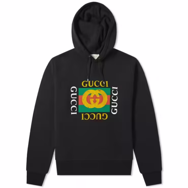 Gucci Vintage Fake Logo Hoody 'Black'