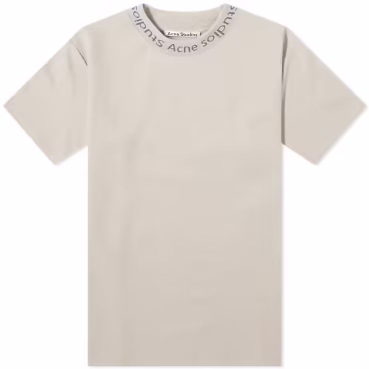 Acne Studios Navid Logo T-Shirt in Mushroom Beige