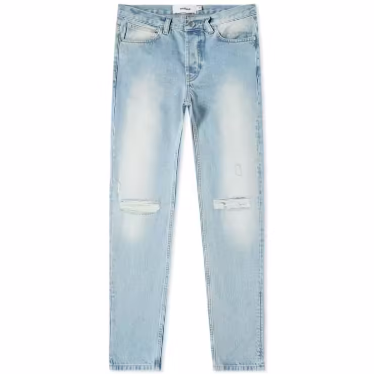 Soulland Erik Distressed Jeans in Vintage Blue