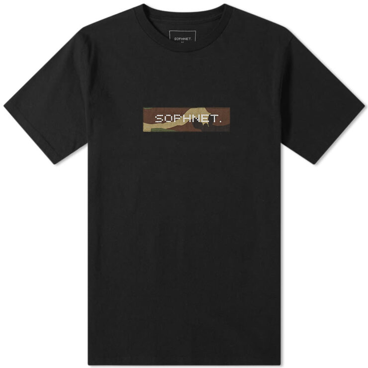 SOPHNET. Camo Box Logo T-Shirt 'Black' | MRSORTED