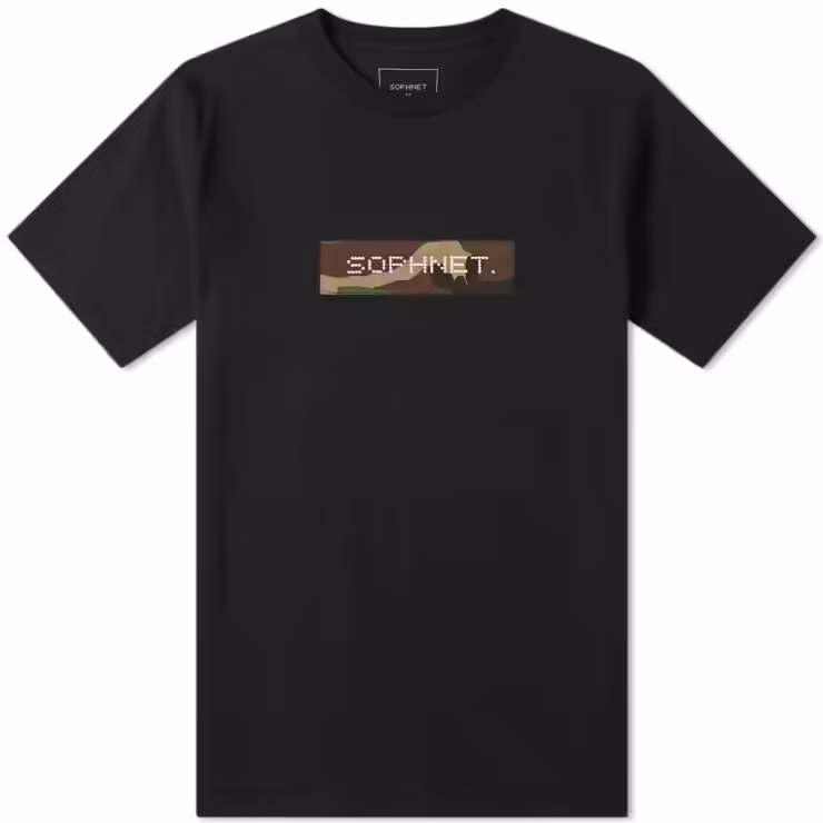 Sophnet Black Camouflage T-Shirt Box Logo
