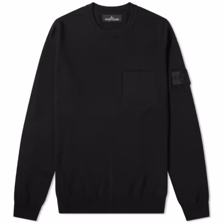 Stone Island Shadow Project Chest Pocket Knit Sweatshirt 'Black'