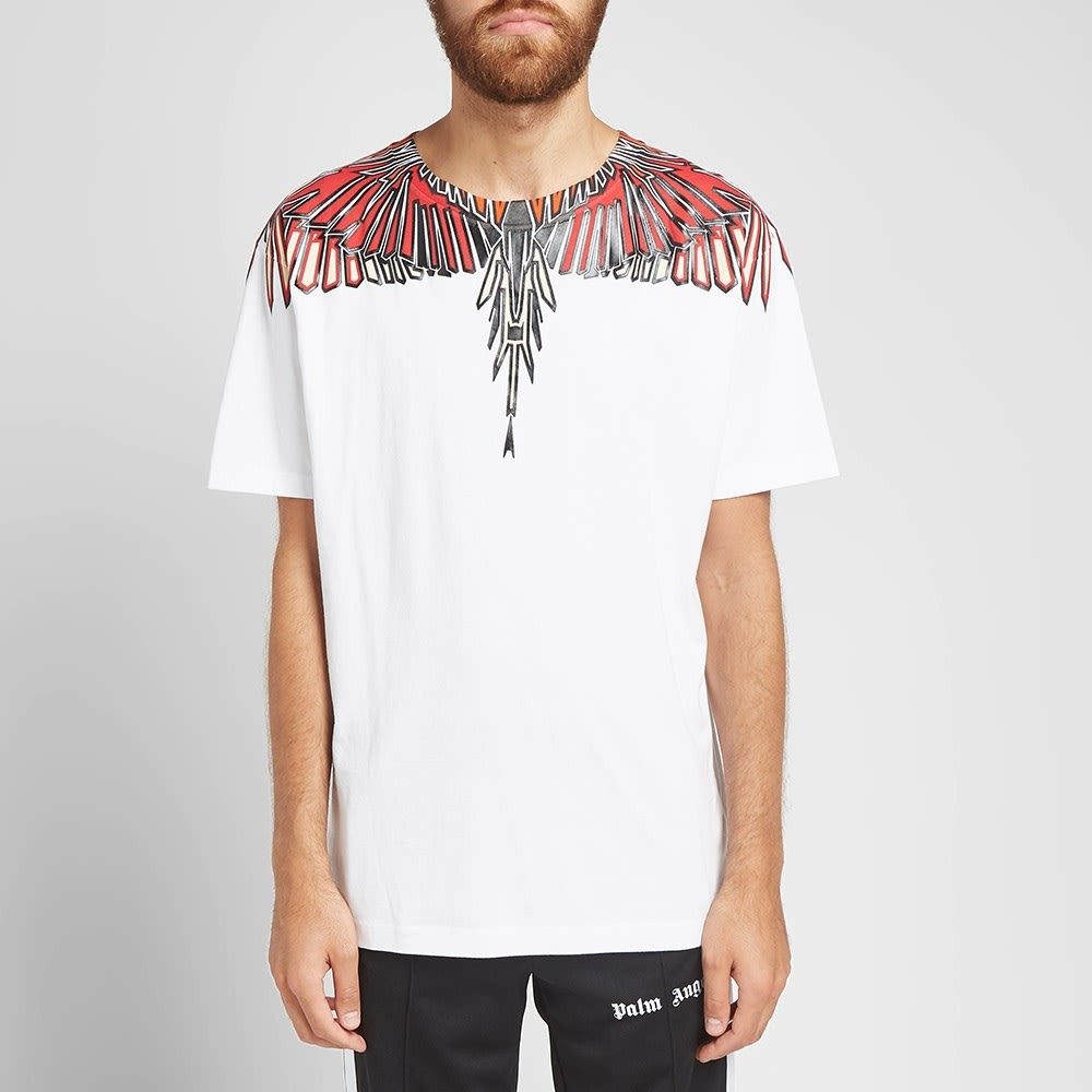 Marcelo Burlon Geometric Wings T-Shirt in White