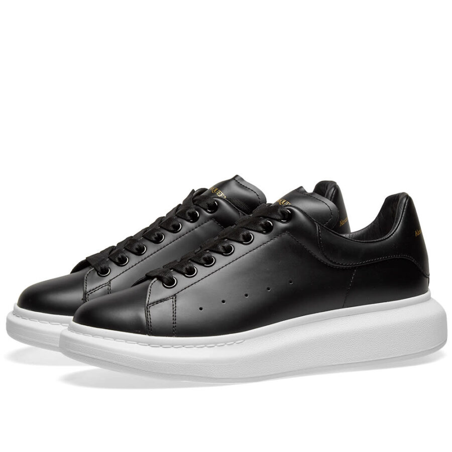 Alexander McQueen Court Wedge Sole Sneakers 'Black' | MRSORTED