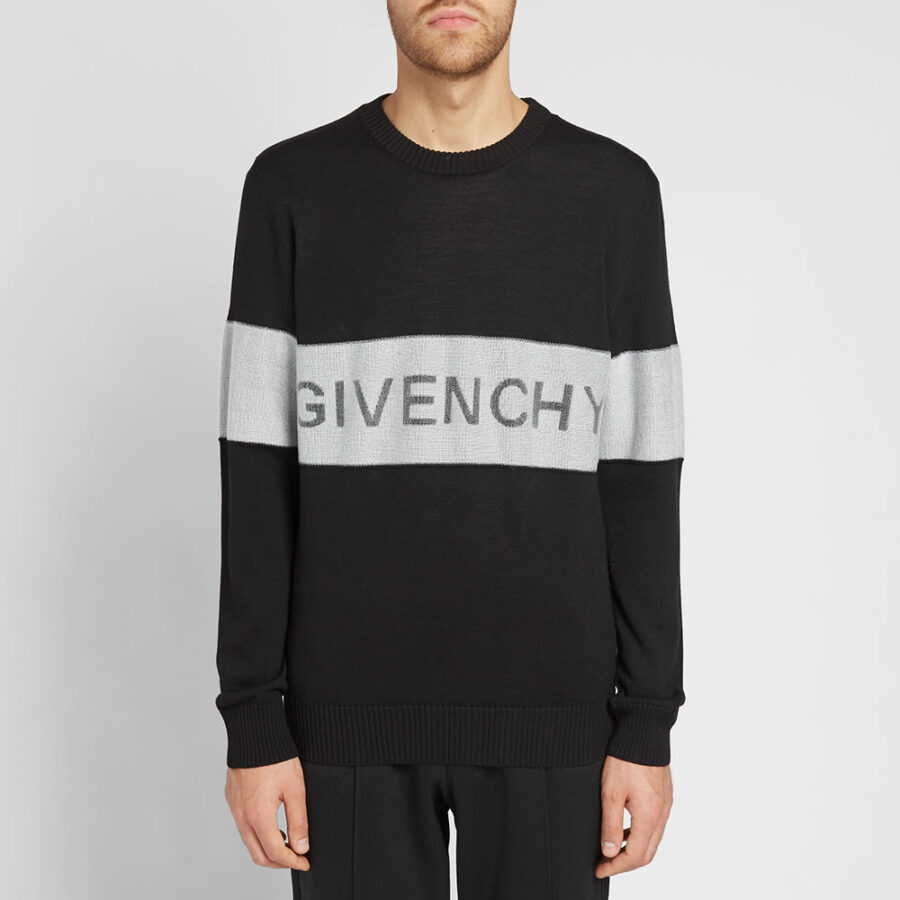 Givenchy Transparent Logo Knitted Crewneck 'Black' | MRSORTED