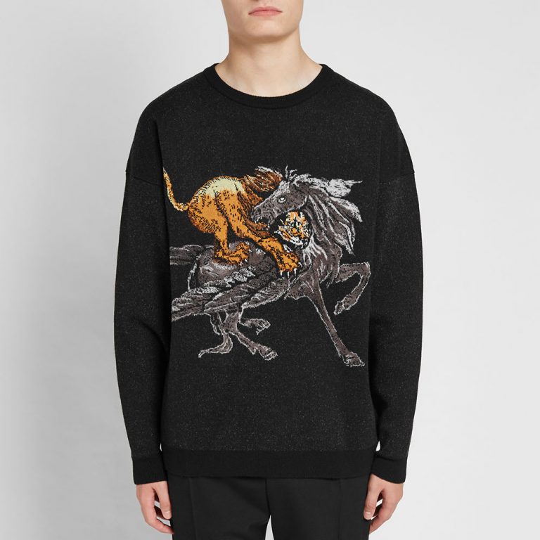 Givenchy Lion & Pegasus Battle Knit Sweater 'Black' | MRSORTED