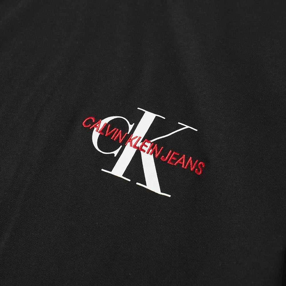 ckteeblackredemborideredprint jpg Calvin Klein Chest Logo T-Shirt in Black