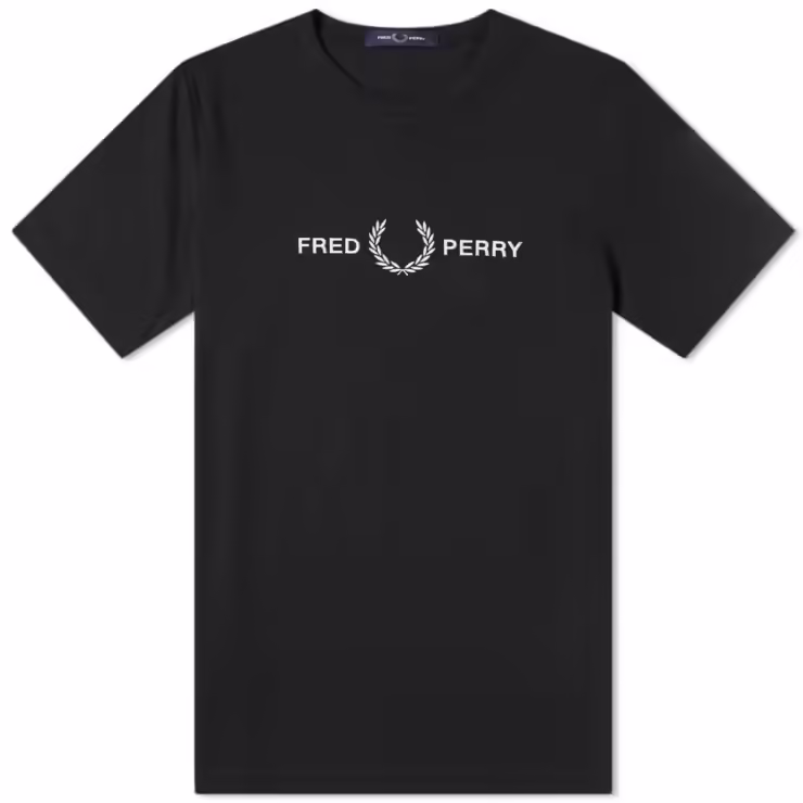 Fred Perry Embroidered Logo T-Shirt in Black