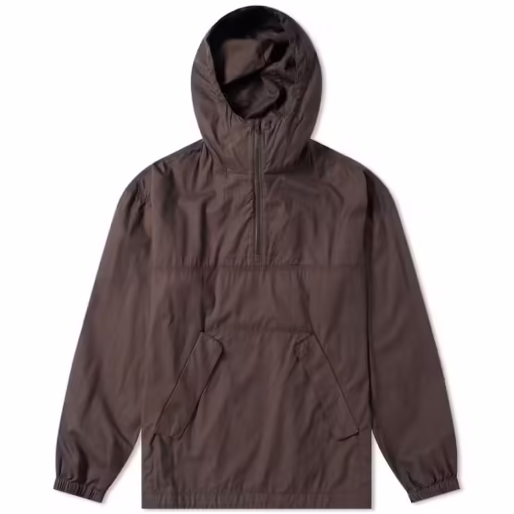 Wood Wood Laszlo Popover Anorak Windbreaker Jacket in Brown