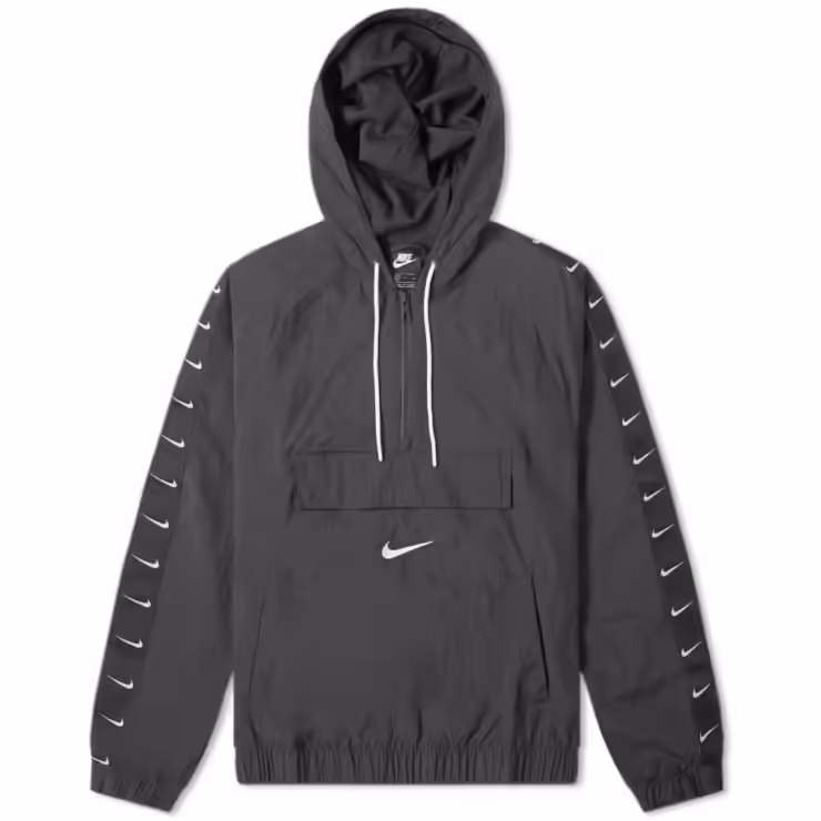 Nike Taped Swoosh Windbreaker Jacket 'Black'