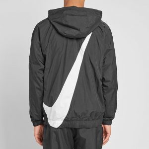 Nike Taped Swoosh Windbreaker Jacket 'Black' | MRSORTED