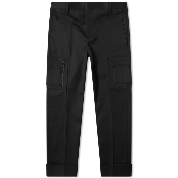 Neil Barrett Zip Cotton Cargo Pants in Black