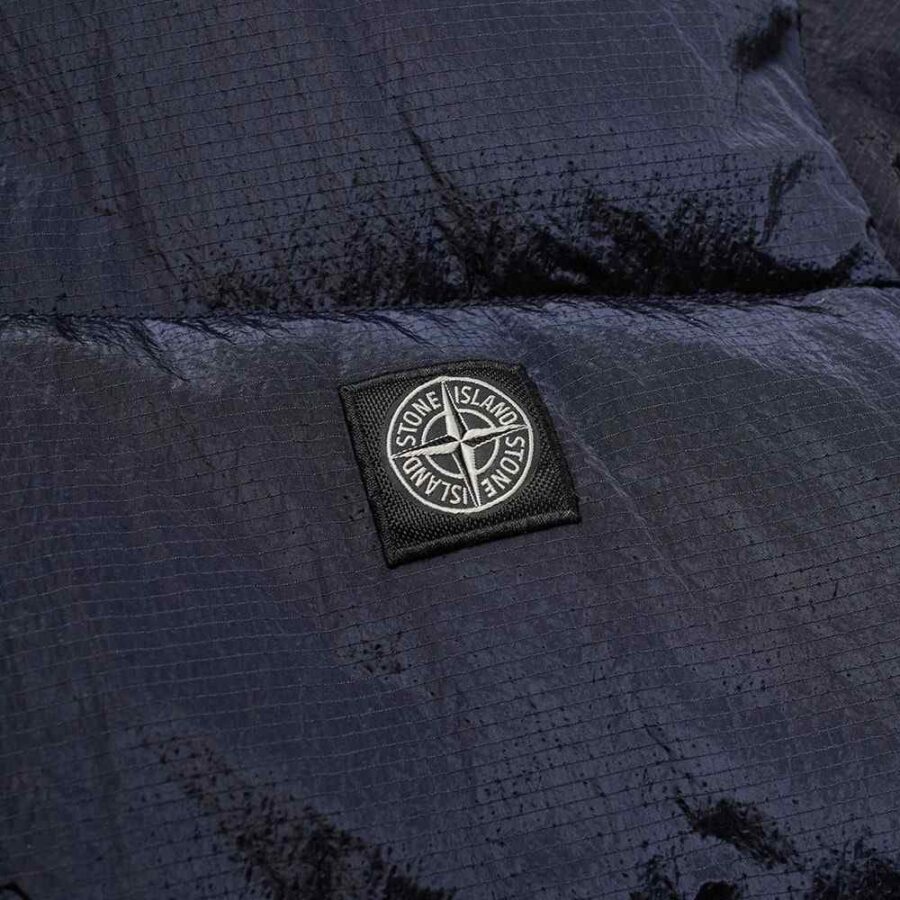 Stone Island Metal Nylon Watro Ripstop Jacket in Metallic Navy Blue