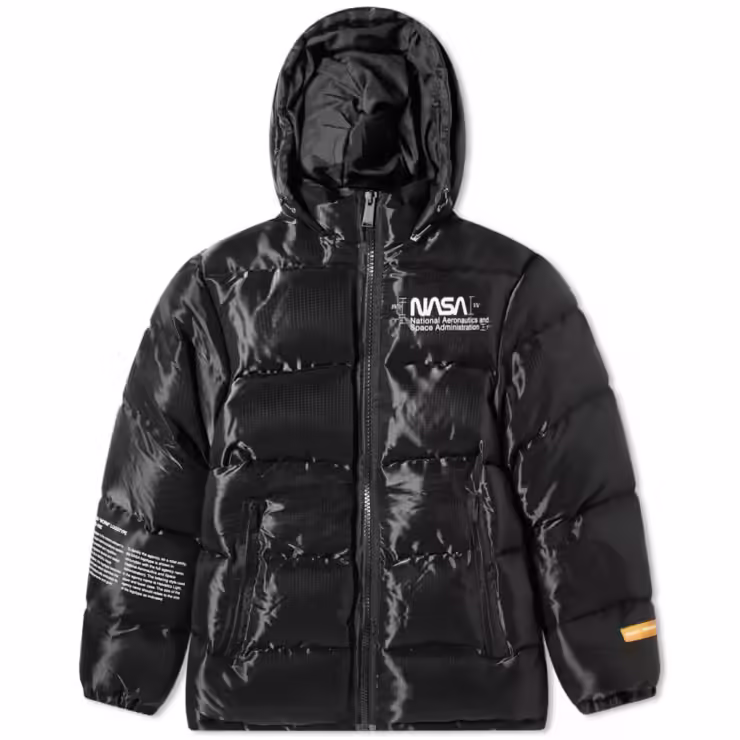 Heron Preston NASA Space Puffer Jacket in Black