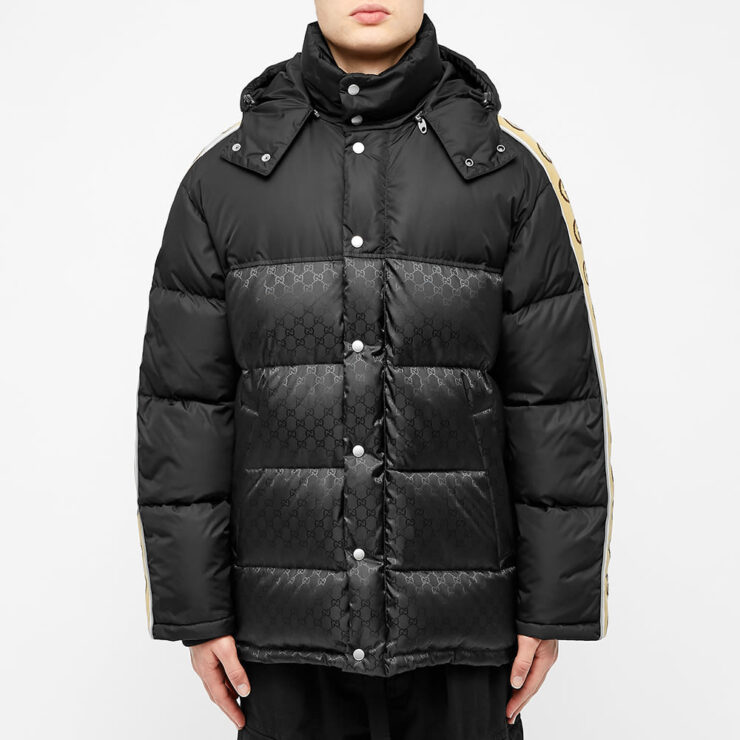 Gucci GG Monogram Taped Sleeve Jacket 'Black' - MRSORTED