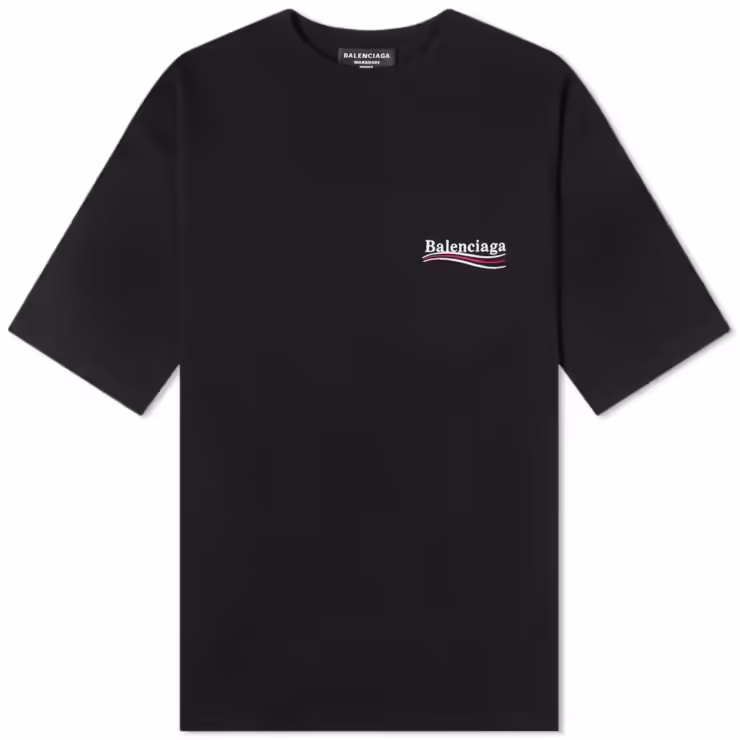 Balenciaga Political Campaign Logo T-Shirt 'Black'