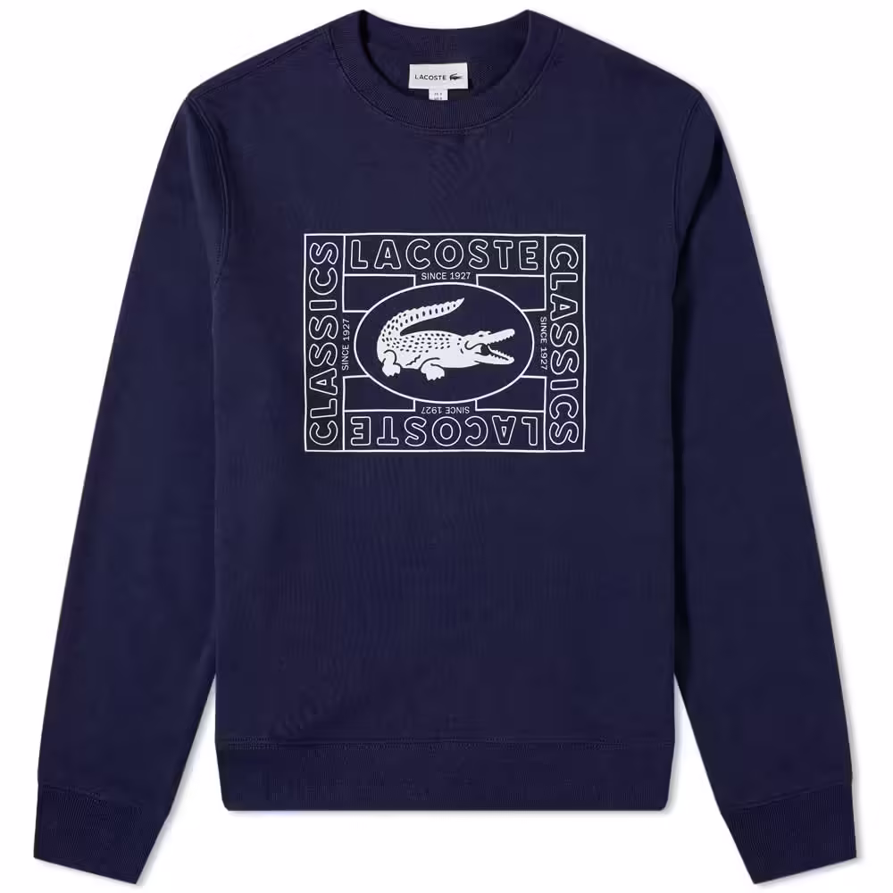 07 12 2019 lacoste vintagecrewsweat navy sh8807 00 166 blr 1 jpg Lacoste Vintage Crewneck Sweatshirt 'Navy Blue'