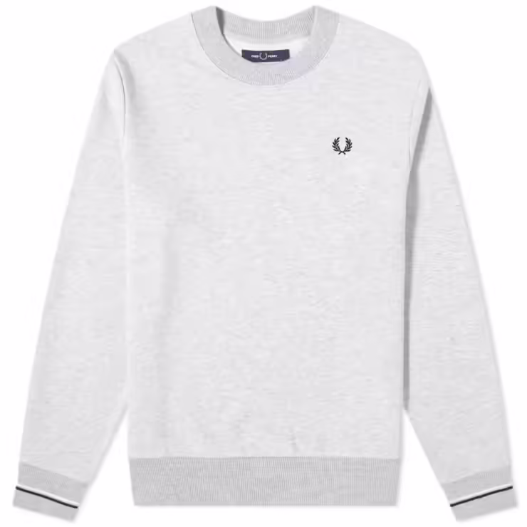 Fred Perry Tipped Cuffs Crewneck Sweatshirt 'Grey'