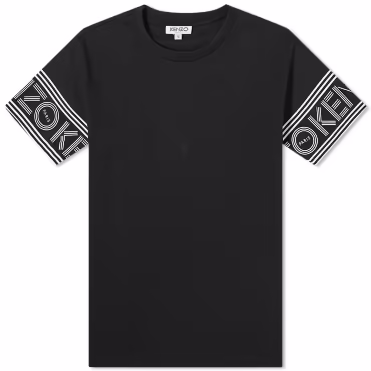 Kenzo Printed Cuff Logo T-Shirt 'Black'