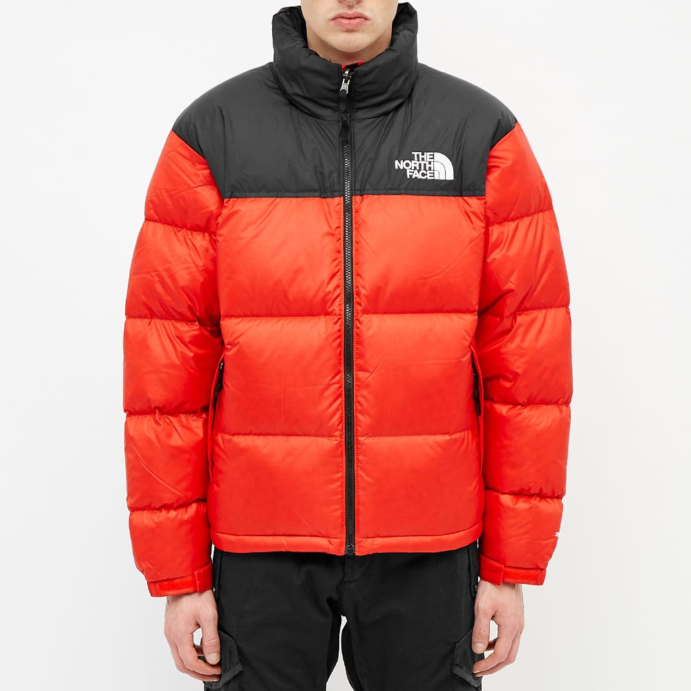 north face red puffer jacket