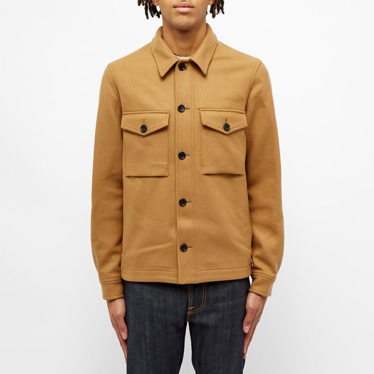 PAUL SMITH wool shirt jacket - Brown