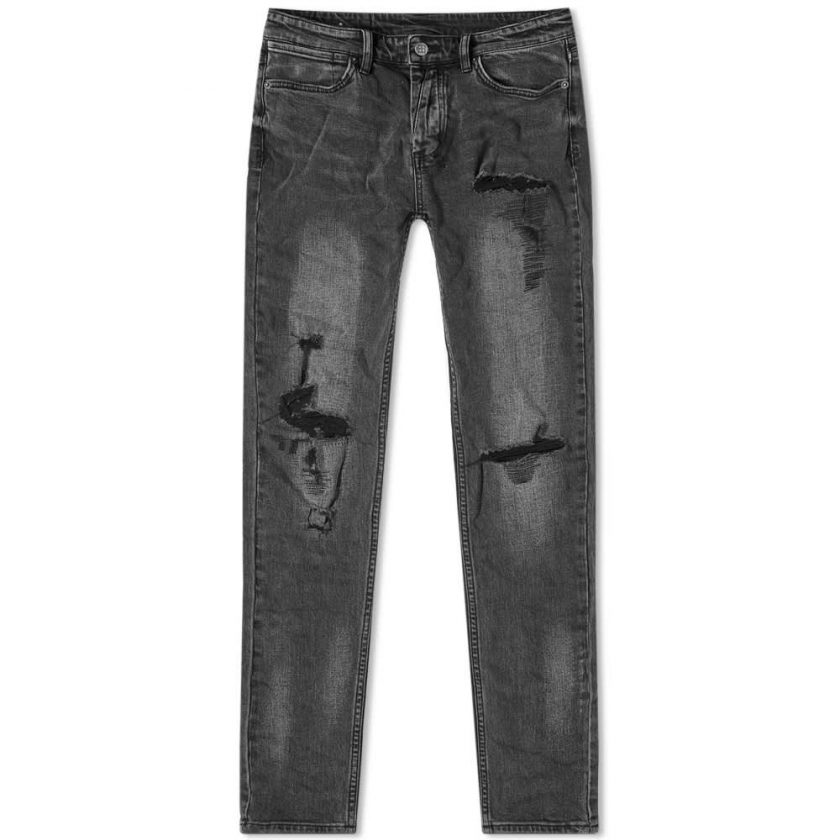 Ksubi Van Winkle Angst Dymo Trashed Skinny Jeans 'Black' | MRSORTED