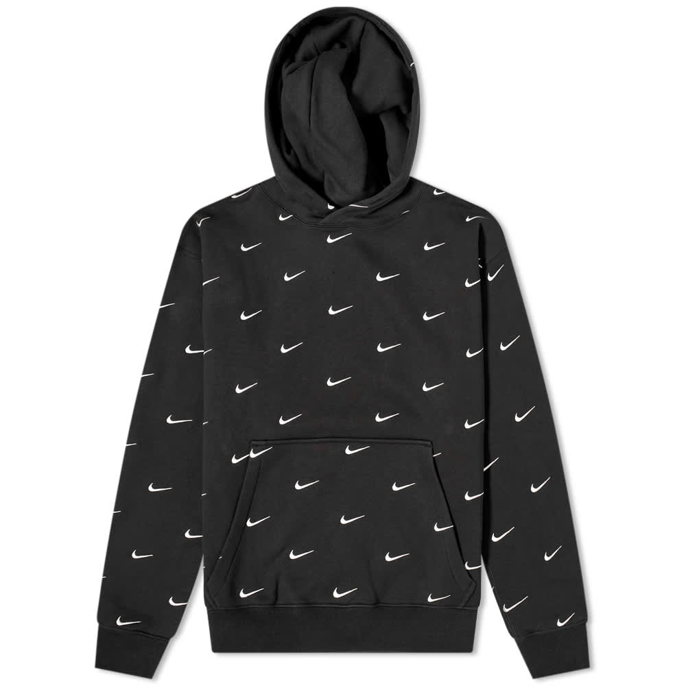 nike nrg swoosh logo hoodie grey