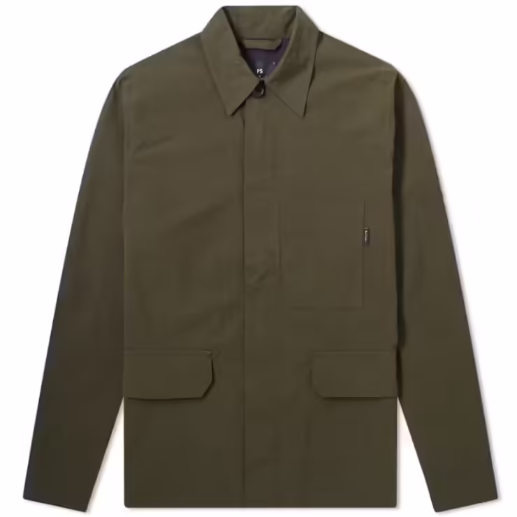 Paul Smith Ripstop Zip Chore Overshirt Jacket 'Khaki'