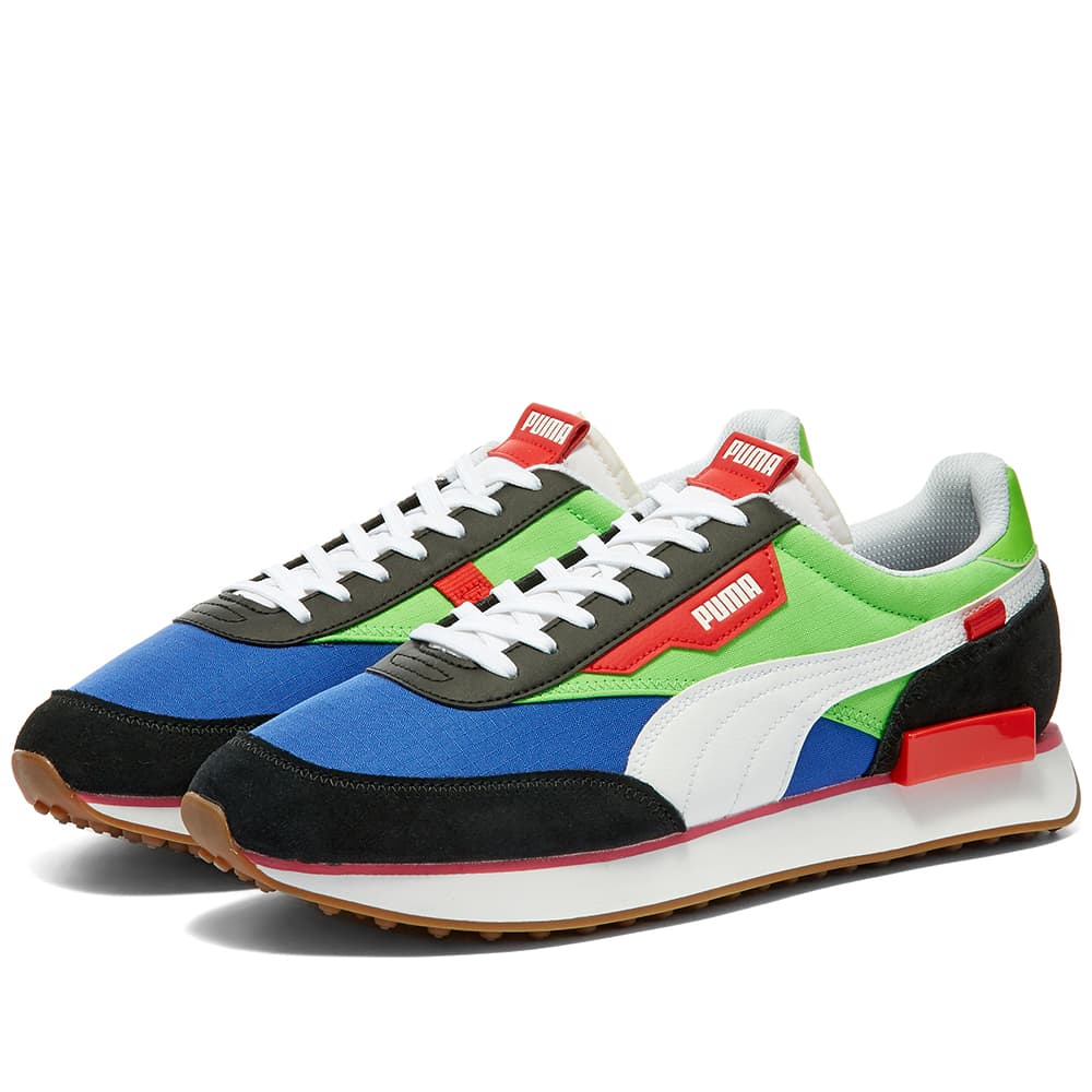Puma Rider Play On Trainers 'Black & Fluo Green' | MRSORTED