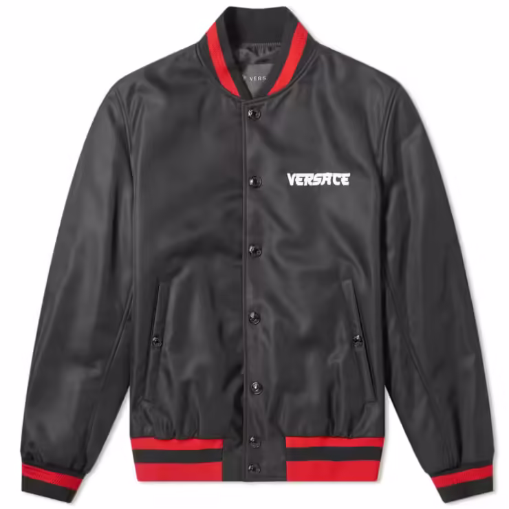 Versace Medusa Head Varsity Bomber Jacket 'Black & Red'