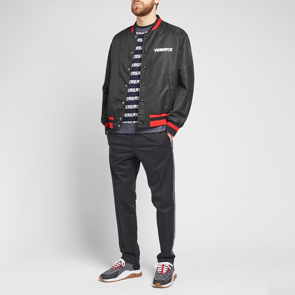 Versace Medusa Head Varsity Bomber Jacket 'Black & Red' | MRSORTED