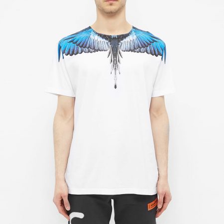 Marcelo Burlon Wings Shoulder T-Shirt 'White & Blue' | MRSORTED