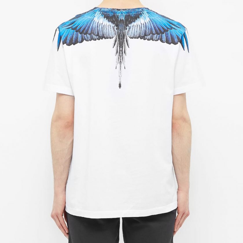 Marcelo Burlon Wings Shoulder T-Shirt 'White & Blue' | MRSORTED