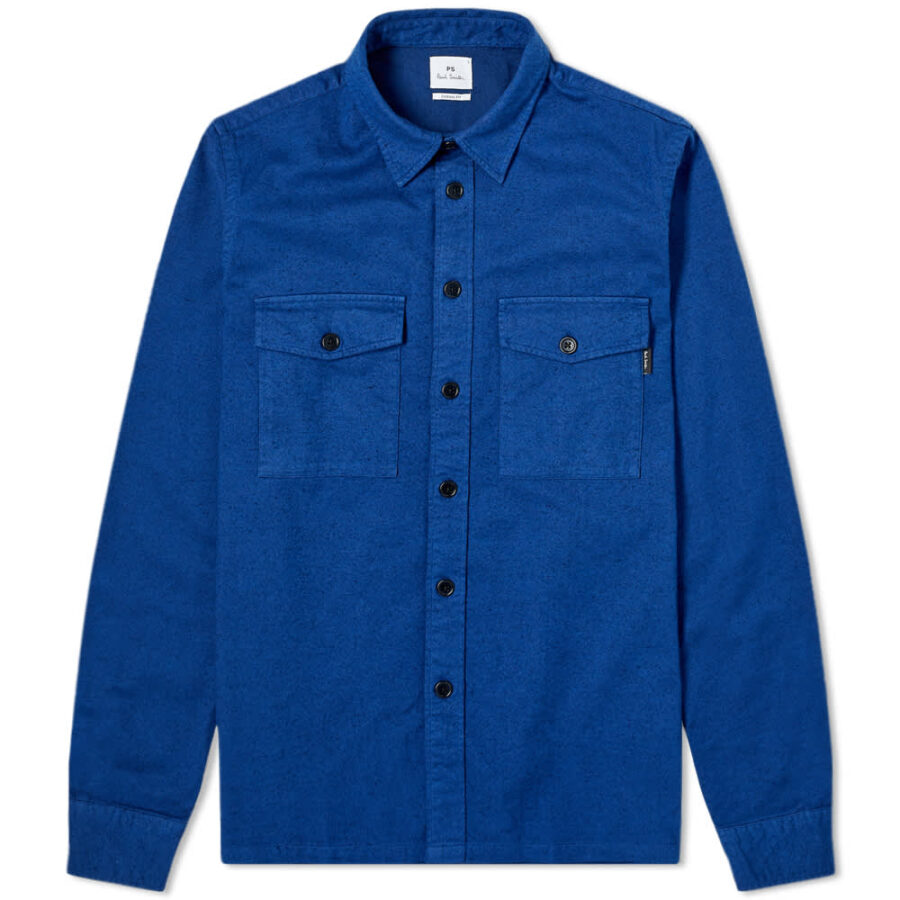 Paul Smith Brushed Cotton Overshirt 'Blue' | MRSORTED