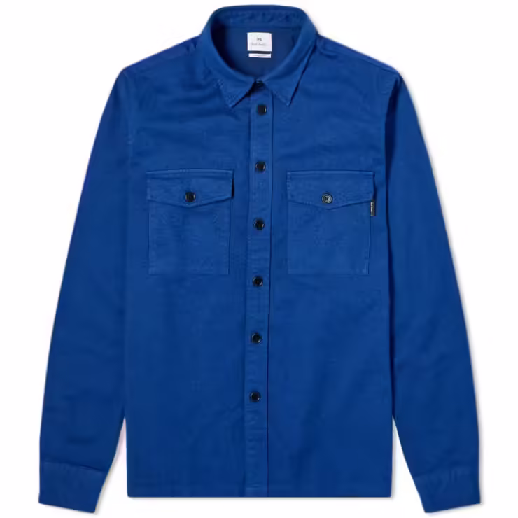 Paul Smith Brushed Cotton Overshirt 'Blue'