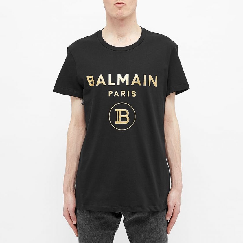 Balmain Foil Logo T-Shirt 'Black & Gold' | MRSORTED
