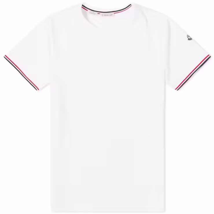 Moncler Striped Sleeves Logo T-Shirt 'White'