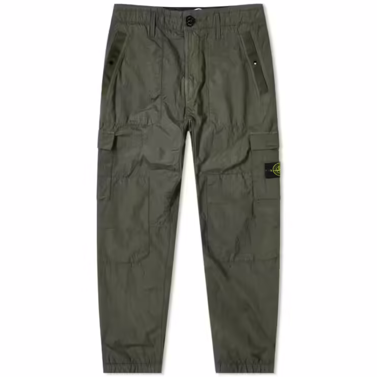Stone Island Seersucker Cargo Pants 'Olive'