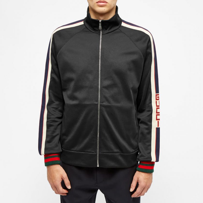 Gucci Taped Logo Track Jacket 'Black' | MRSORTED