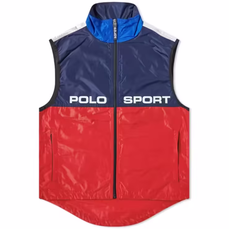 Polo Sport Silver Zip Gilet 'Red & Navy'