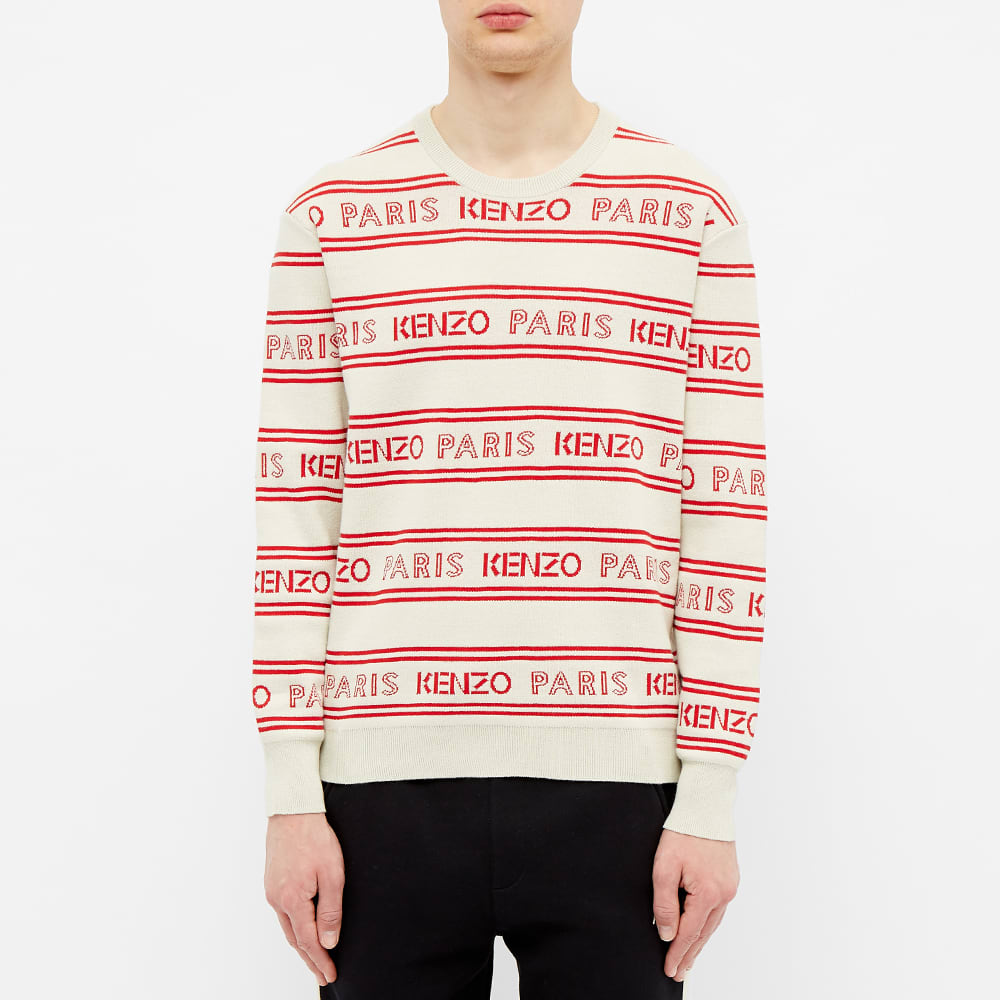 Kenzo Jacquard All-Over Logo Knitted Crewneck 'Off White' | MRSORTED