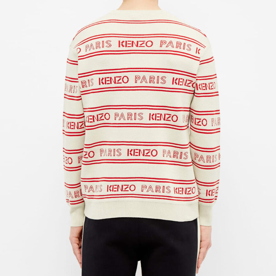 Kenzo Jacquard All-Over Logo Knitted Crewneck 'Off White'
