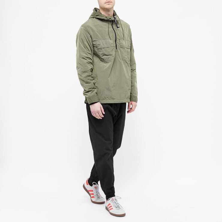 C.P. Company Nylon Arm Lens Hooded Overshirt 'Burnt Olive' | MRSORTED