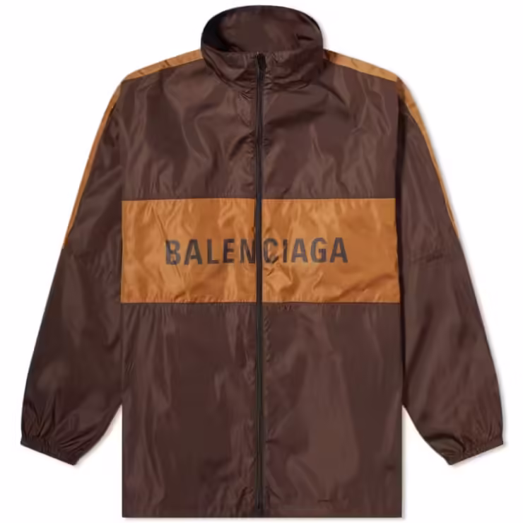 Balenciaga Logo Windbreaker Jacket 'Brown'