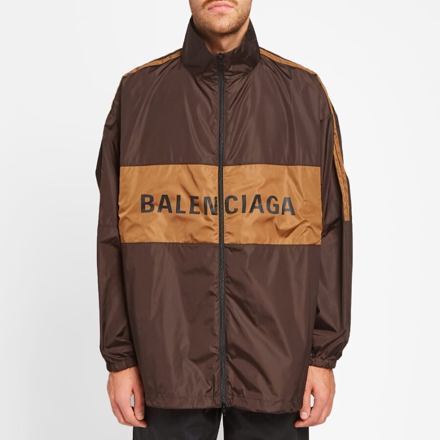 Balenciaga Logo Windbreaker Jacket 'Brown'