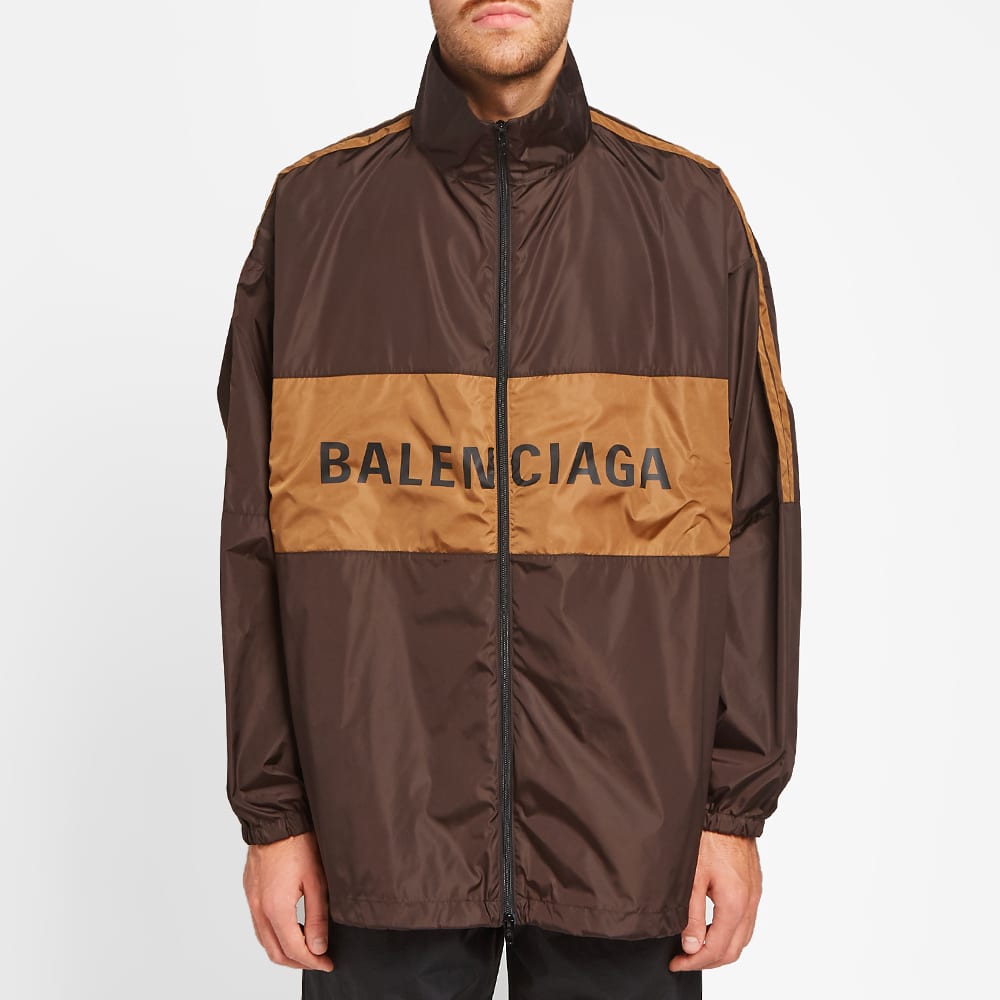 Balenciaga Long Print Hooded Windbreaker Jacket in Black  Lyst